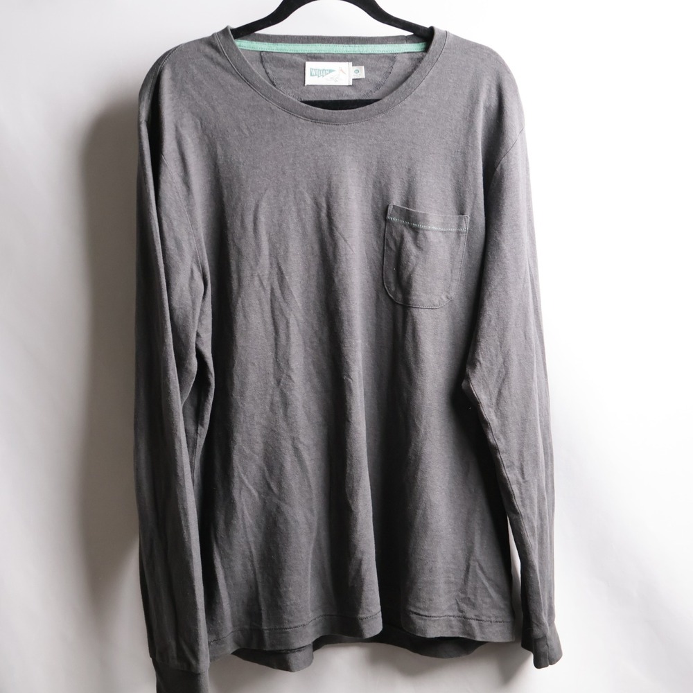 Wellen Mens XL Gray Hemp Organic Cotton‎ Long Sleeve Pocket T-Shirt OCS-W-120006